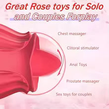 Rose Toy Tongue Licking Vibrator for Women Oral Clit Stimulator Female G Spot Vibrating Masturbation Massager