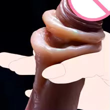 Realistic Dildo Sliding Foreskin Strapon Big Penis
