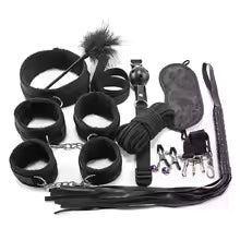 Erotic SM BDSM bondage set leather plush sex toy bondage set handcuffs feather eye mask flirting couple sex adult game