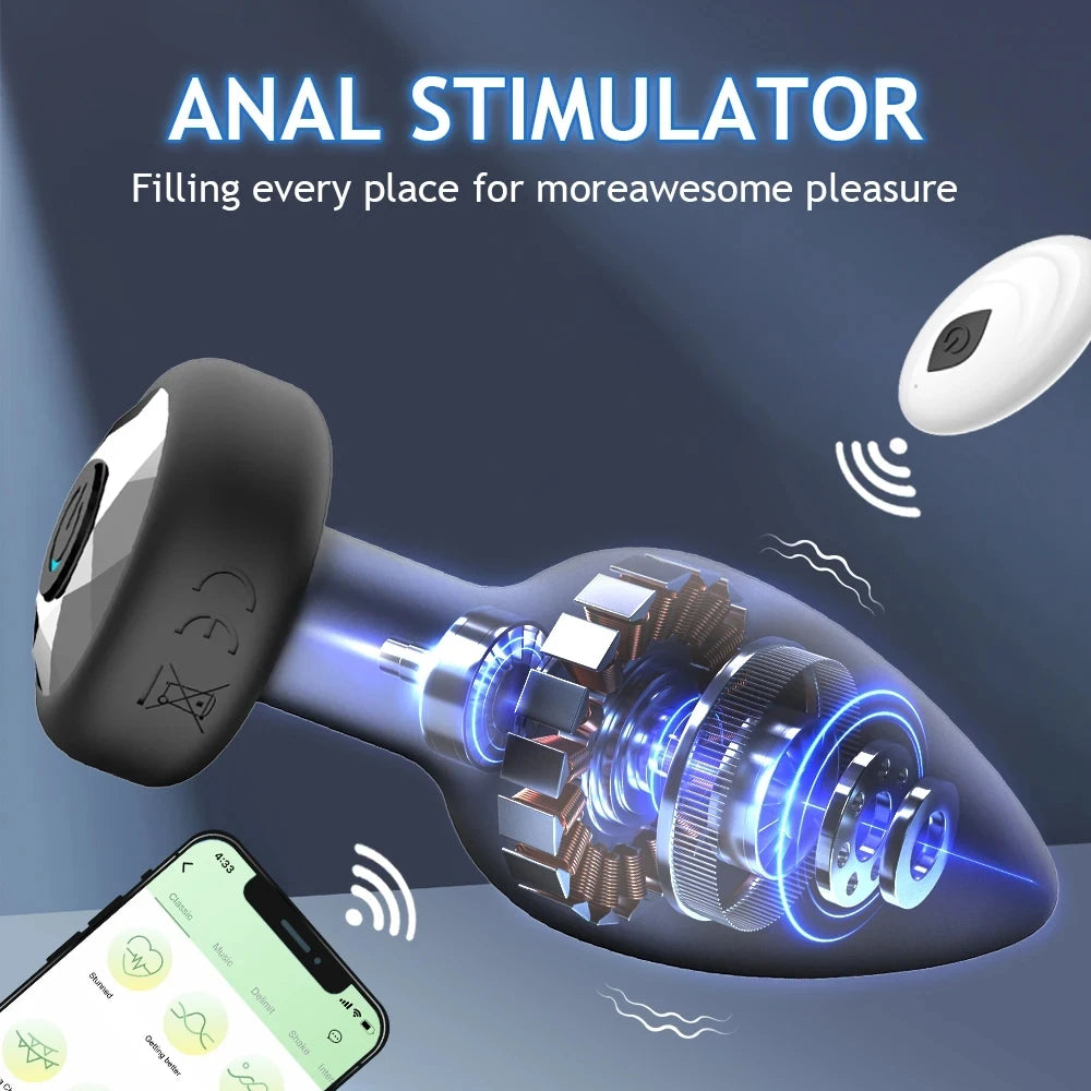 10 Speeds Vibrating Buttplug Wireless/APP Remote Control Anal Plug Male Prostate Massager Adult Erotic Sex Toy for Women Men 18
