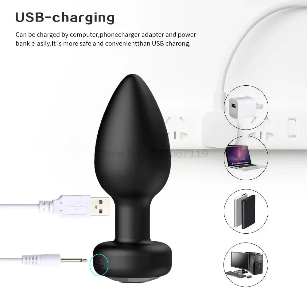 10 Speeds Vibrating Buttplug Wireless/APP Remote Control Anal Plug Male Prostate Massager Adult Erotic Sex Toy for Women Men 18
