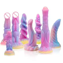Luminous Anal Plug Dildos For Women Men Butt Plug Suction Cup Silicone