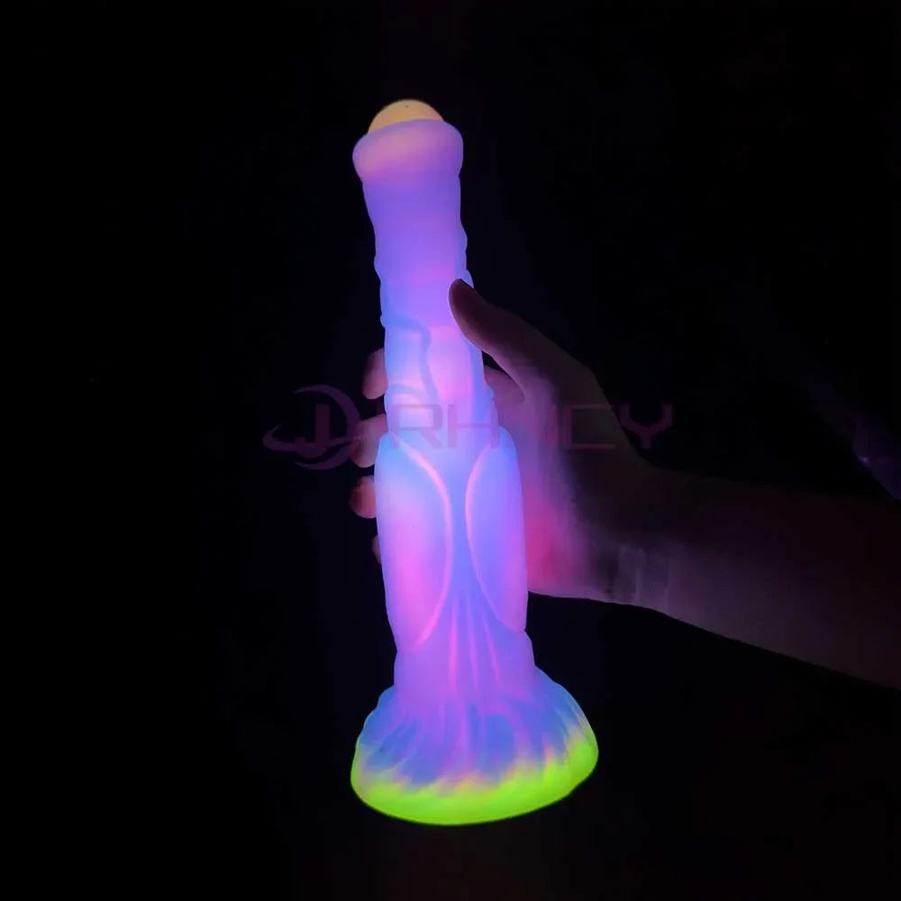 Luminous Anal Plug Dildos For Women Men Butt Plug Suction Cup Silicone
